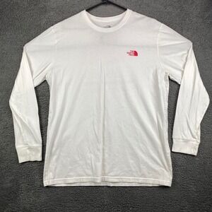 The North Face Mens XL Long Sleeve T Shirt White Red Logo Fine Alpine Equipment